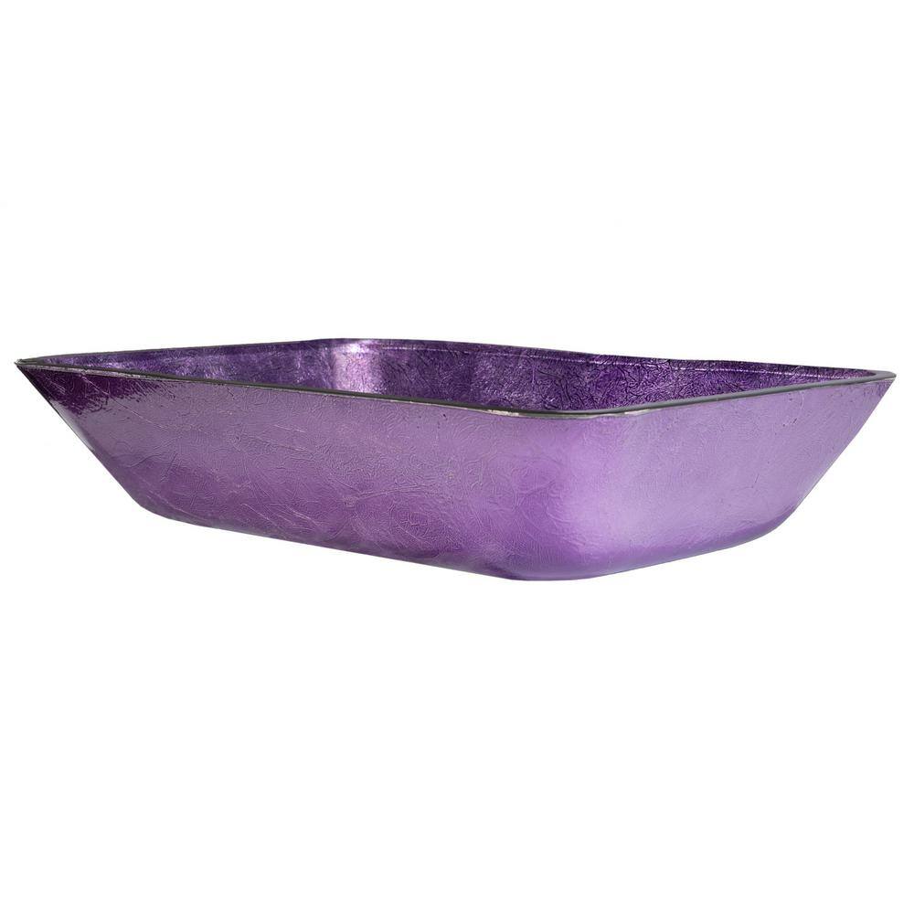 Eden Bath Purple Foil Glass Rectangular Vessel Sink EB_GS78