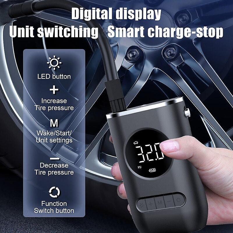 Automobile Electric Tire Pump Self-propelled Handheld Wireless Digital Display