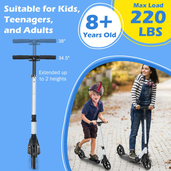 Costway 03974281 Lightweight Folding Kick Scooter ...