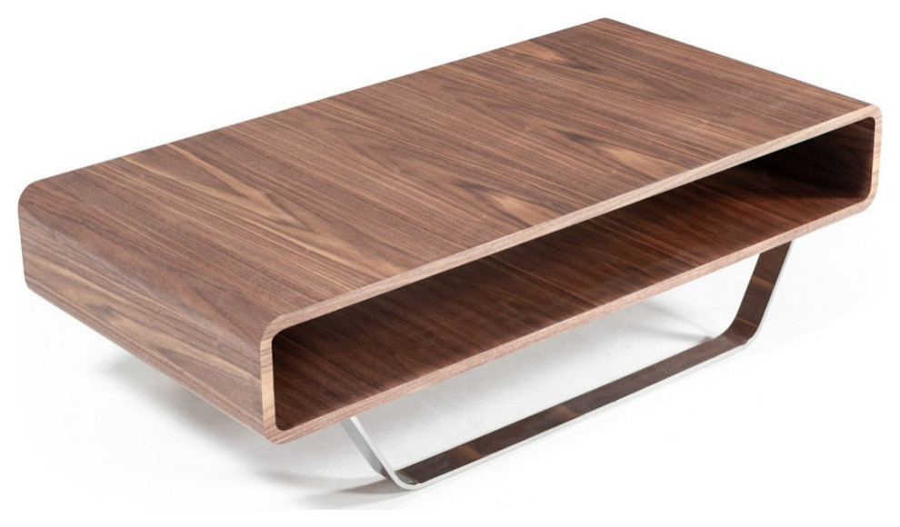 Andrea Modern Walnut Matte Coffee Table   Contemporary   Coffee Tables   by Rustic Home Furniture Deco  Houzz