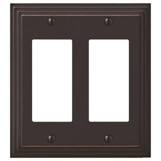 Hampton Bay Tiered 2 Gang Rocker Metal Wall Plate - Aged Bronze 84RRVBHB