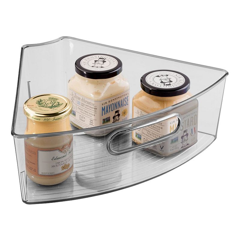 mDesign Lazy Susan Kitchen Food Storage Organizer Bin， 1/6 Wedge