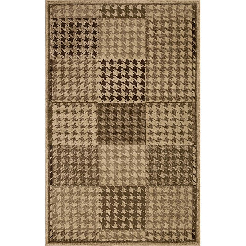 Superior Abstract Checkered Geometric Border Power-Loomed Indoor Area Rug or Runner