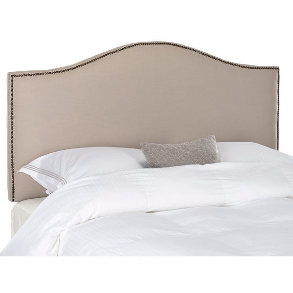 Safavieh Connie Taupe Camelback Upholstered Headboard - Silver Nailhead (King) - - 9529887