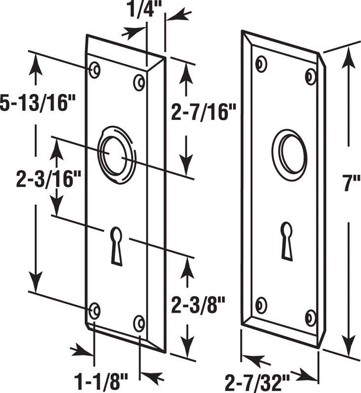 Prime-Line Bright Brass Door Escutcheon Plates Left Handed