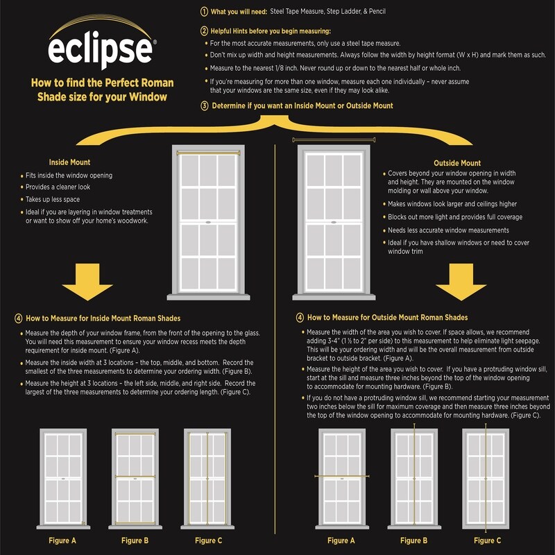 Eclipse Darien Ogee 100% Total Blackout Cordless Roman Shade