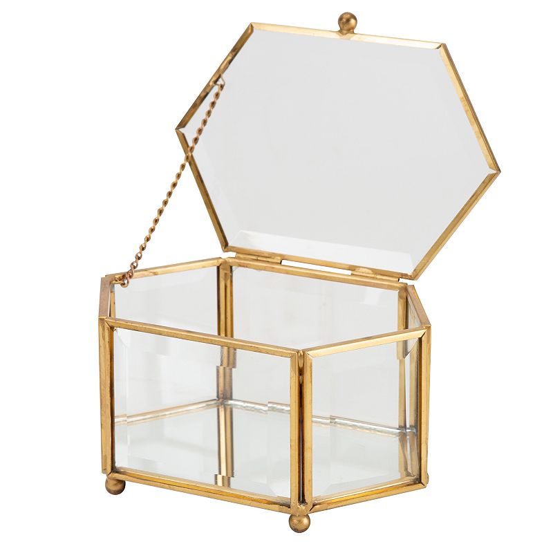 Home Details Vintage Mirrored Bottom Diamond Shape Keepsake Box