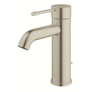 GROHE Essence New Single Hole Single-Handle 1.2 GPM Mid-Arc Bathroom Faucet in Brushed Nickel Infinity 23592ENA