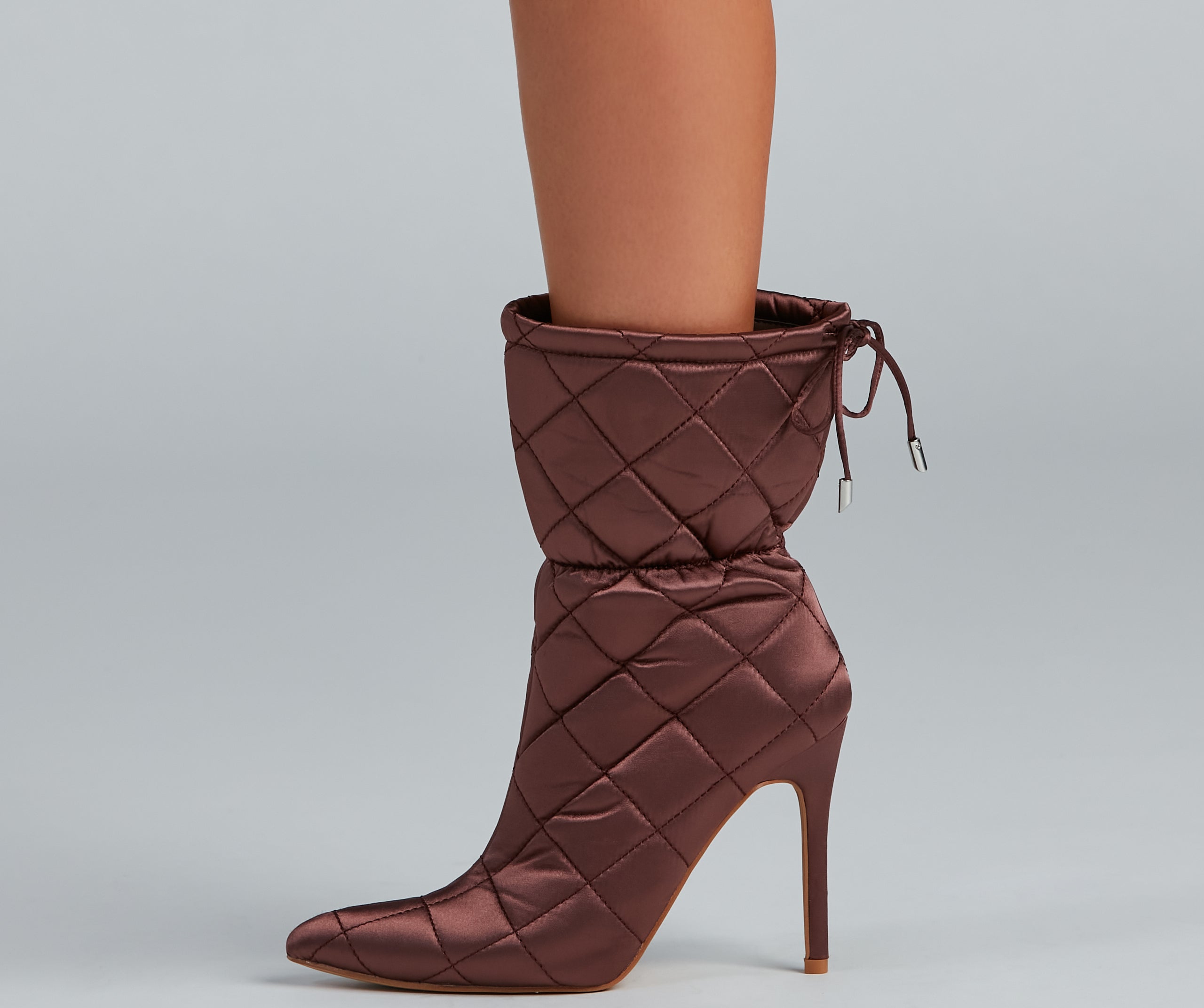 Quilted Beauty Scrunch Stiletto Booties