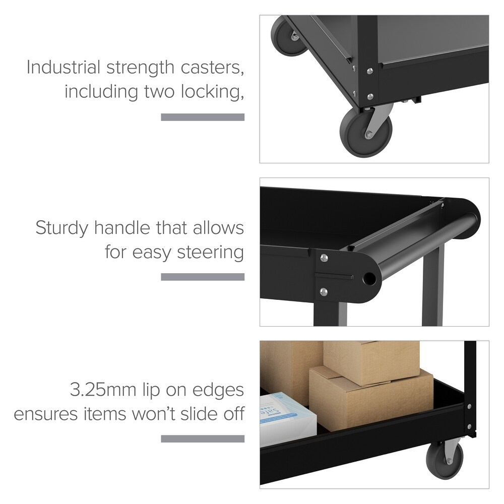 Hirsh RTA Utility Cart 36 x 24  Black   6.100 X 26.380 X 38.980