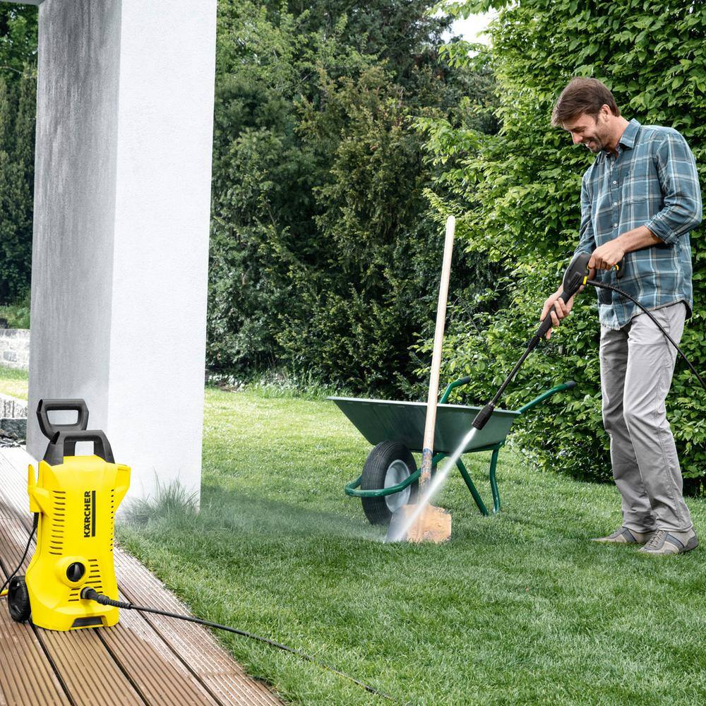 Karcher 1700 PSI 1.45 GPM K 2 Power Control Cold Water CHK Electric Pressure Washer Plus 2 Wands Car Care Kit  Surface Cleaner 1.673-610.0