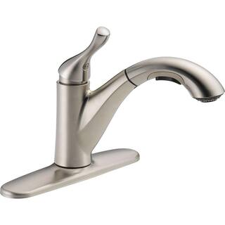 Delta Grant Single-Handle Pull-Out Sprayer Kitchen Faucet In Stainless 16953-SS-DST