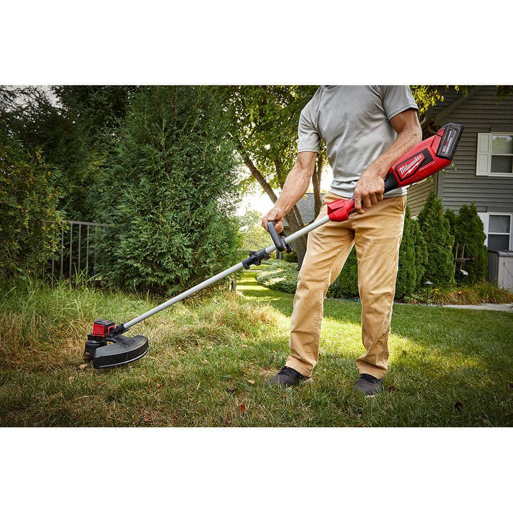 Milwaukee M18 18V LithIon Brushless Cordless String Trimmer Kit with 6Ah BatteryCharger and 0095  Trimmer Line 208242 PreCut 5 Pack