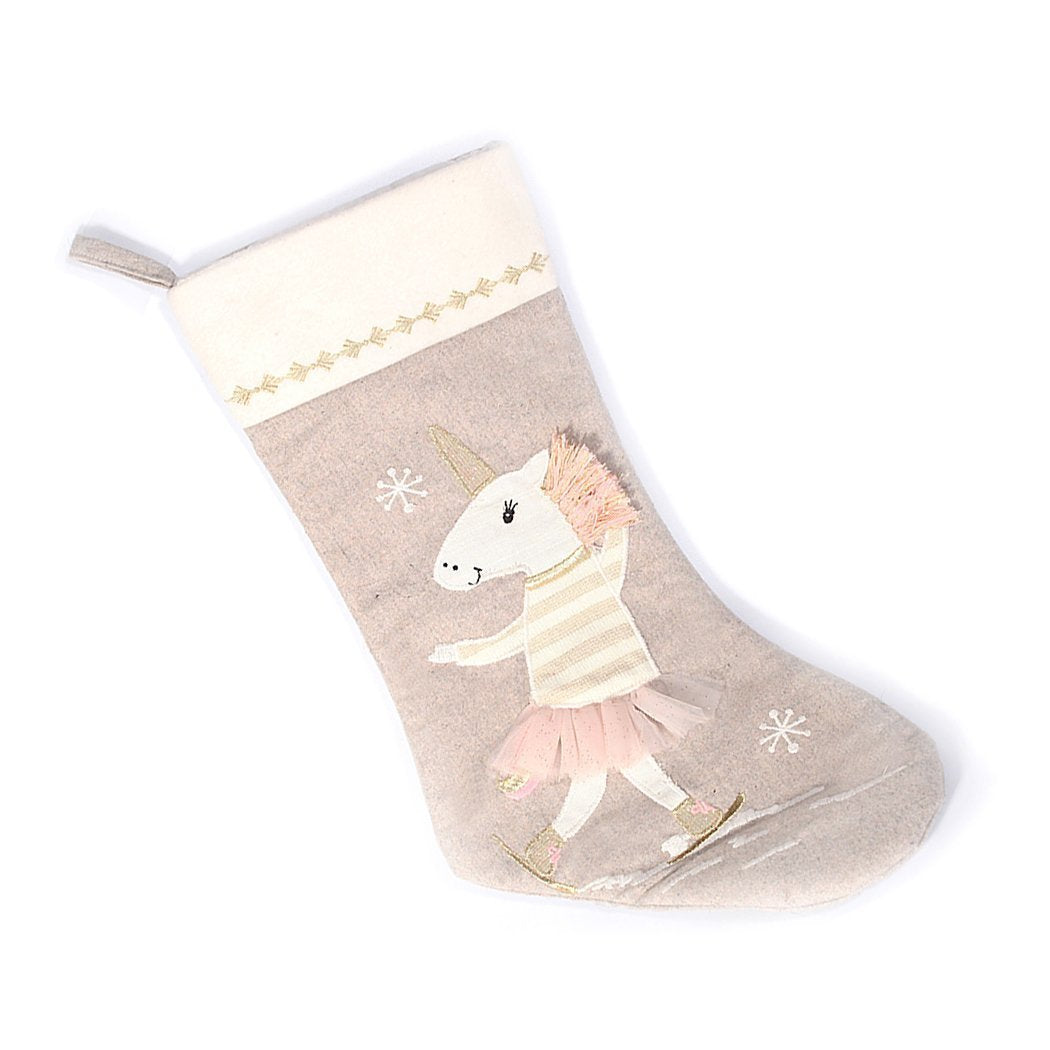 Skating Unicorn Christmas Stocking by Mon Ami