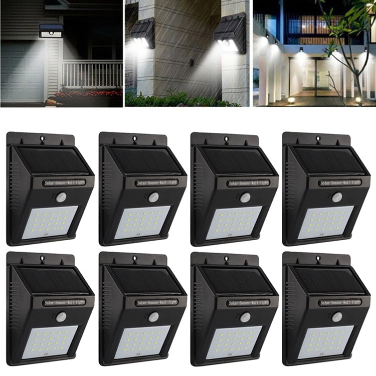 2/4/6/8/10 Pack 20 Led Solar Power Sensor Wall Light Security Motion Lamp Waterproof Outdoor Yard Garden Lamp