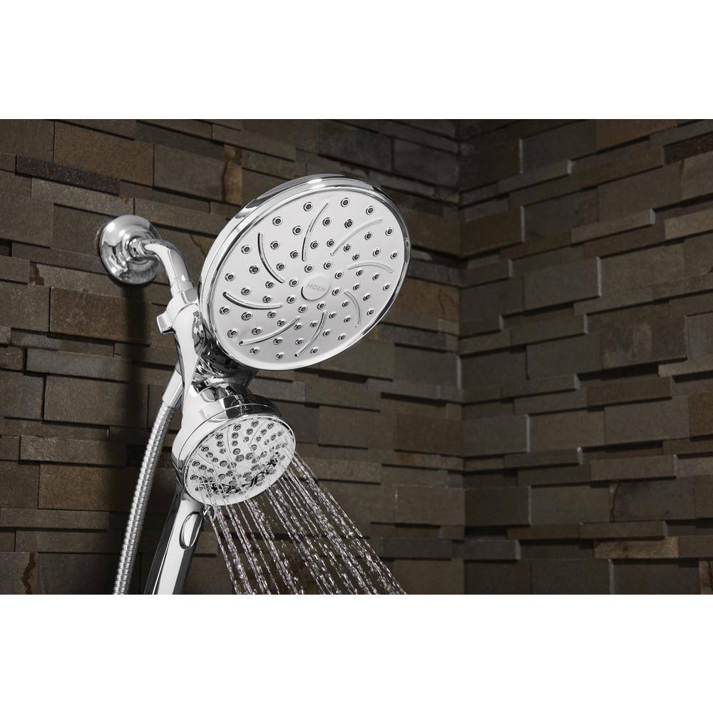 MOEN Attract with Magnetix 6-spray 6.75 in. Dual Shower Head and Adjustable Handheld in Chrome (Mounting Hardware Included) 26008-CBFLSA