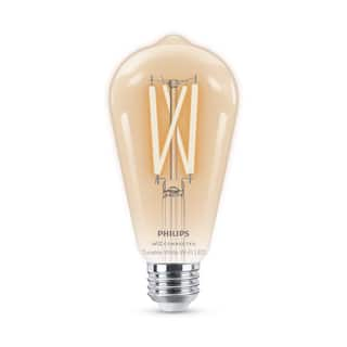 Philips 60-Watt Equivalent ST19 Smart Wi-Fi LED Vintage Edison Tuneable White Light Bulb Powered by WiZ with Bluetooth (1-Pack) 567172