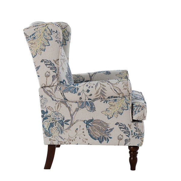 Epimethis Traditional Fabric Accent Armchair with Turned Legs by HULALA HOME