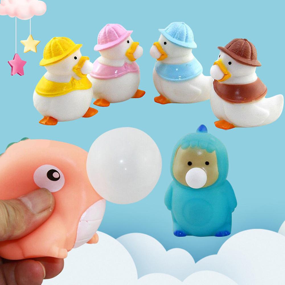 Fun Animal Toy Duck Dinosaur Blowing Bubble Vent Ball Children Toy Cartoon Animal Decompression Gift Frog