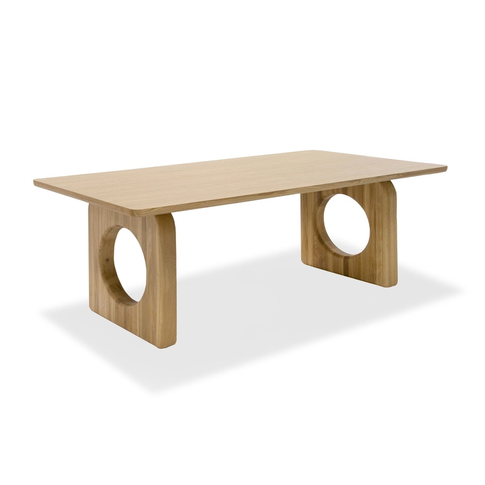 Modrest Washington   Modern Natural Oak Rectangular Dining Table