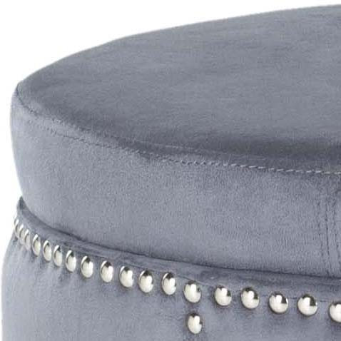 Dodd Ottoman Silver Nail Heads Gray   Transitional   Footstools And Ottomans   by V.S.D Furniture  Houzz