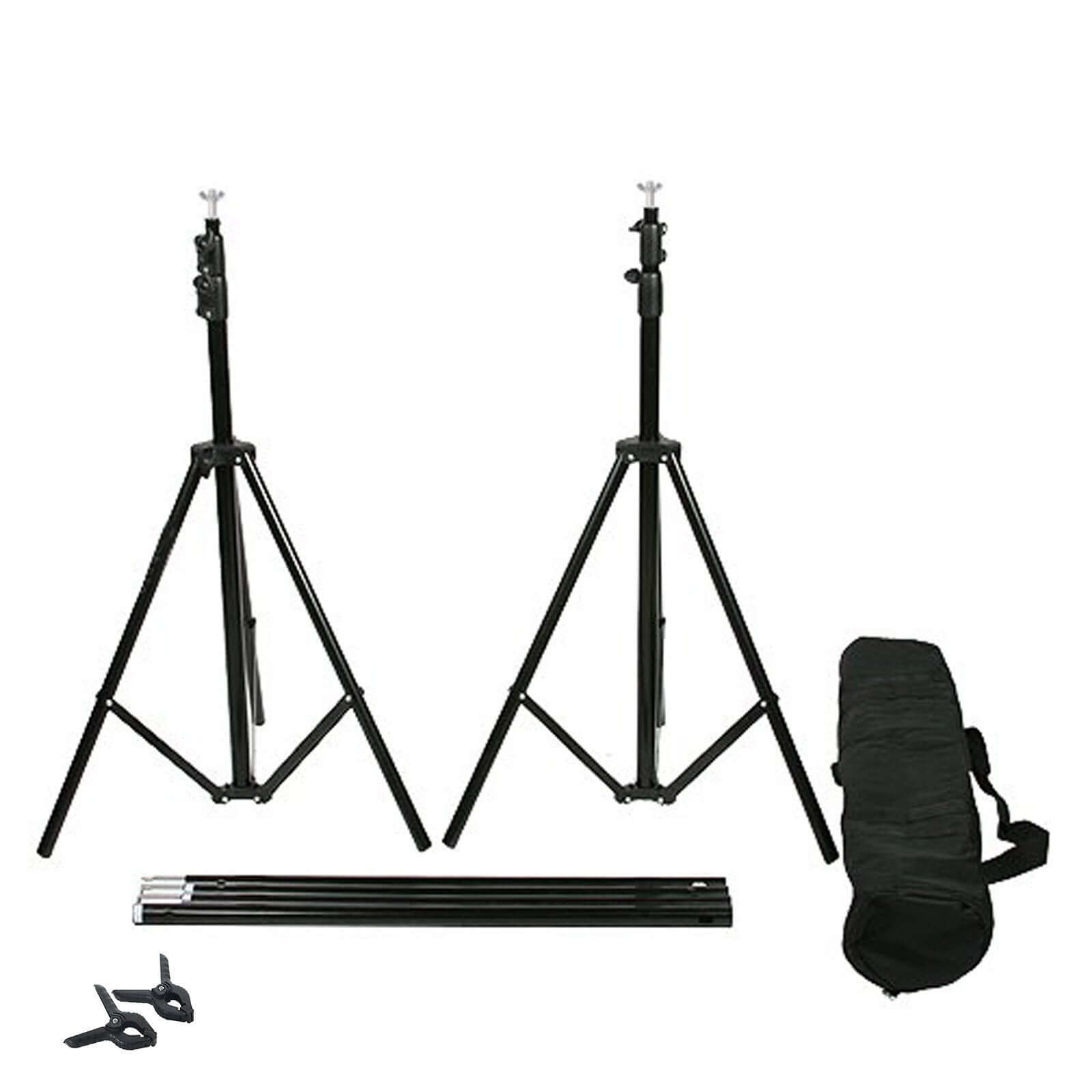 Metal Adjustable Pipe and Drape Photography Backdrop Stand Kit and FREE Clips 8ftX10ft