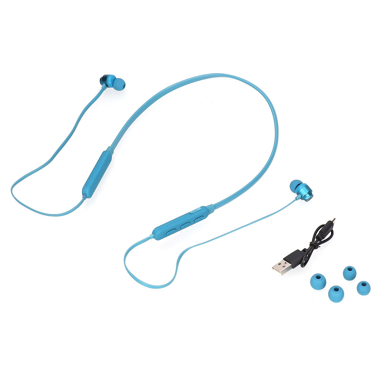 Neck Wearing Bluetooth 5.1 Headphone Wireless Earbud Neckband Headset For Exercise Sportsblue