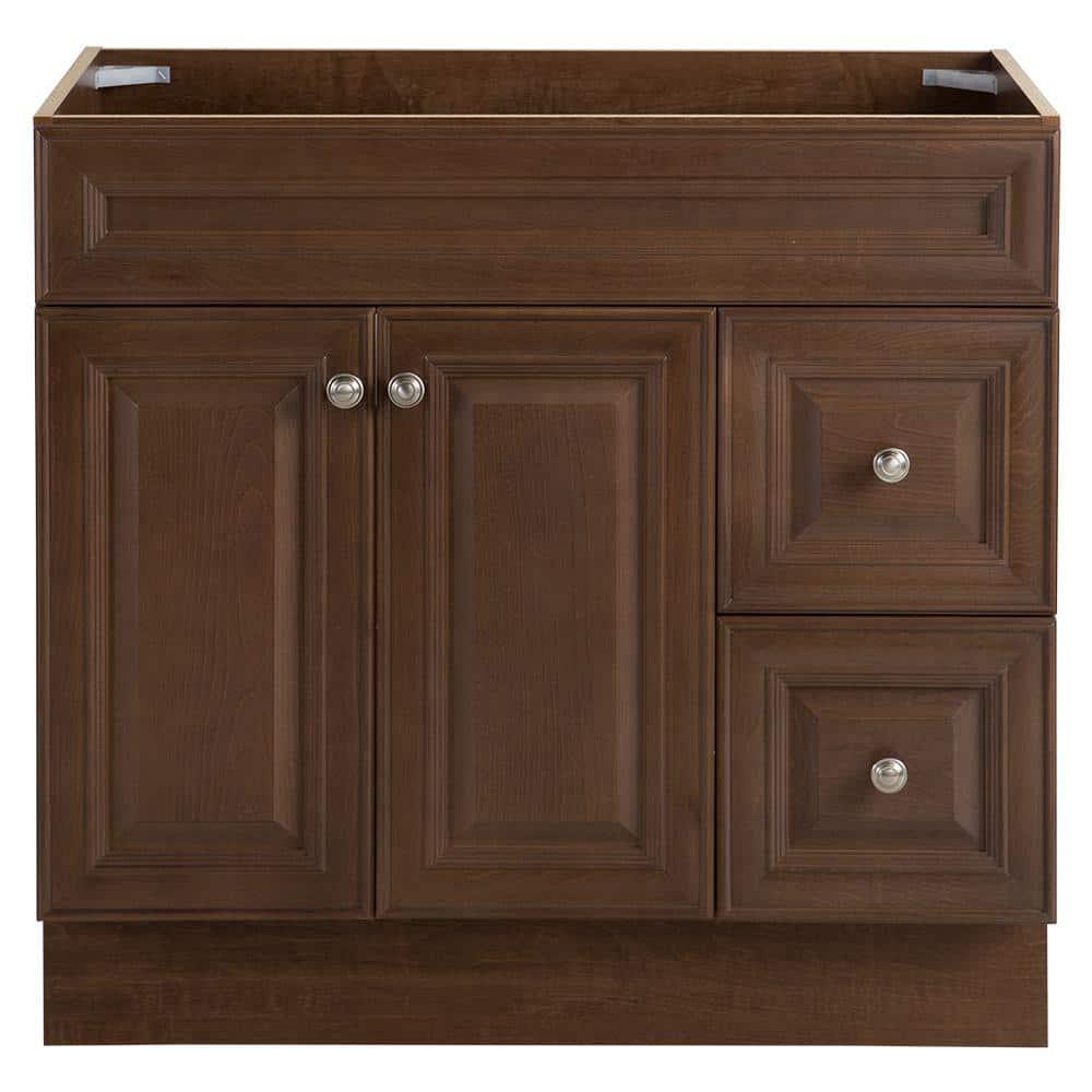 Glacier Bay Glensford 3598 in W x 2165 in D x 3421 in H Bath Vanity Cabinet Only in Butterscotch