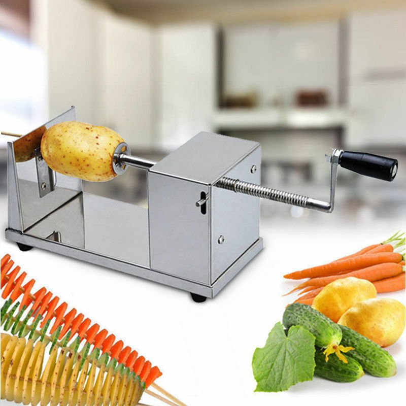 Potato Twister Tornado Slicer Automatic Cutter Hand Crank Machine Spiral Kitchen