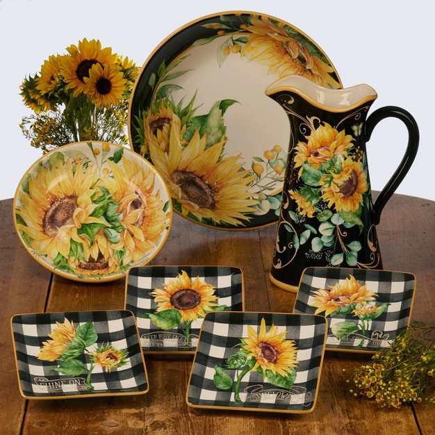 36oz 4pk Earthenware Sunflower Fields Soup Bowls Certified International