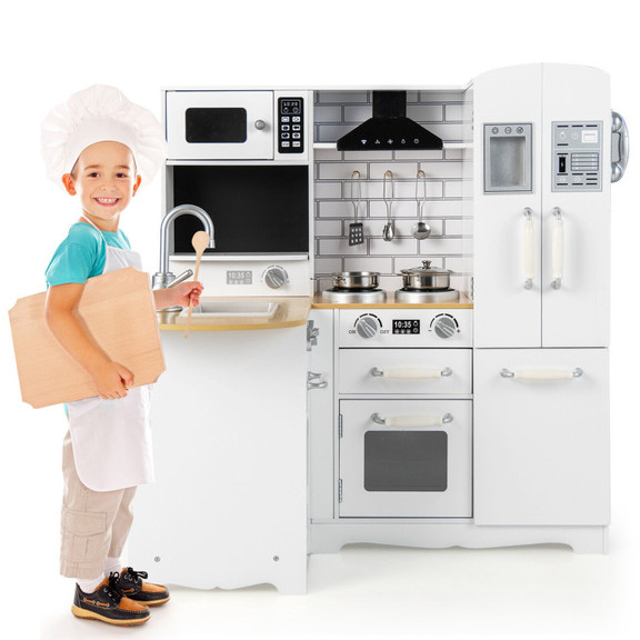 Costway 15392648 Wooden Kid's Corner Kitchen Plays...