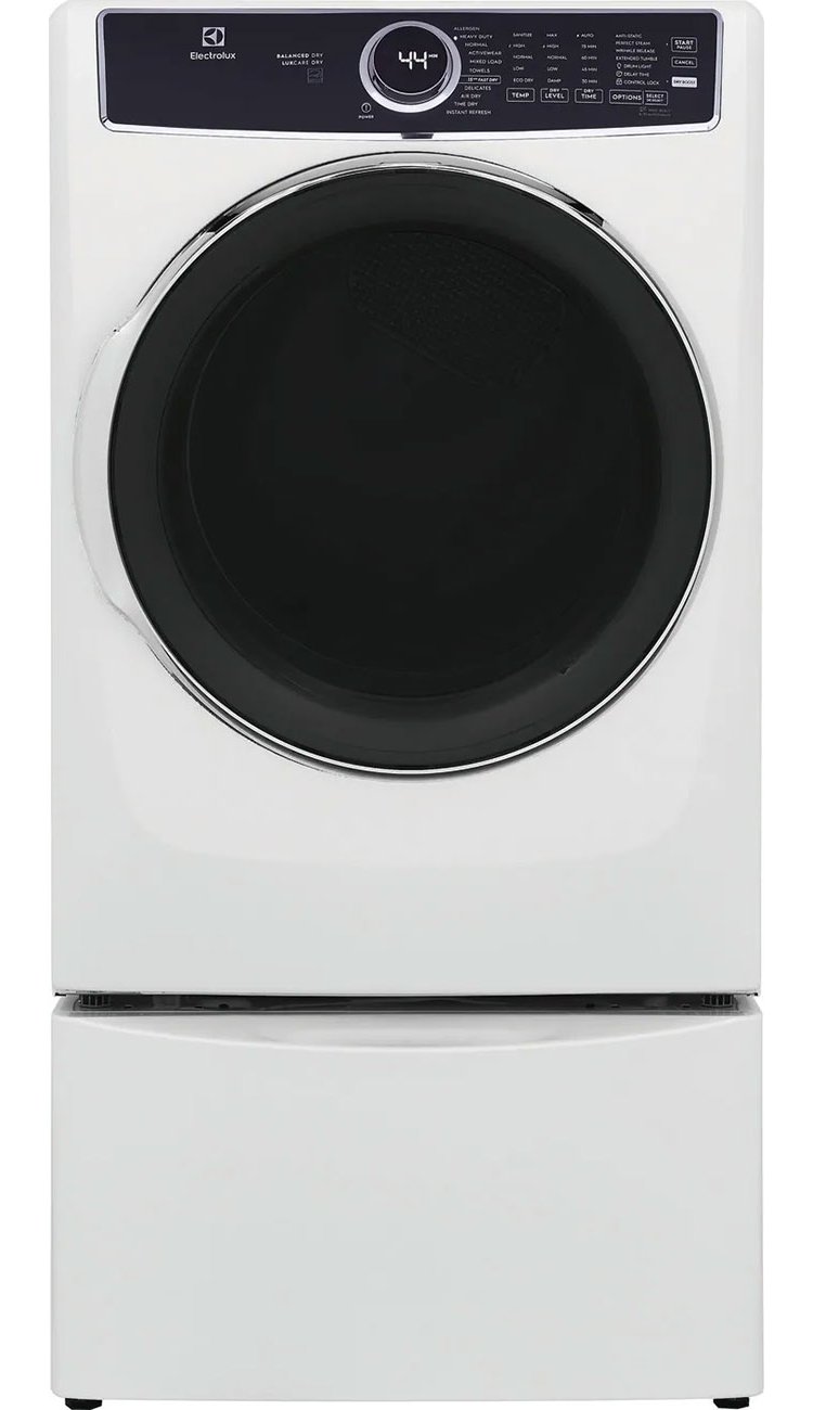 Electrolux 8 Cu. Ft. White Front Load Perfect Steam Gas Dryer With LuxCare Dry and Instant Refresh