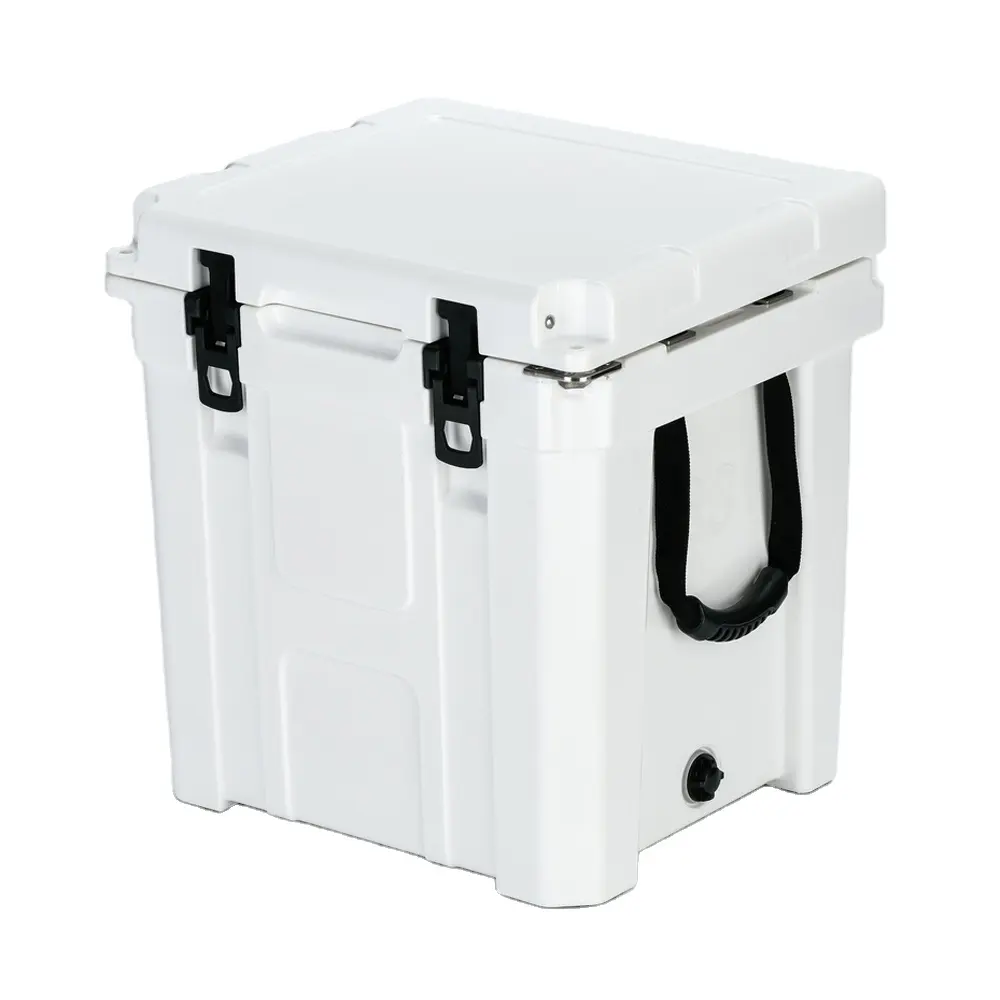 wholesale 33QT rotomolded plastic ice hard cooler box rotomolding chest with bottle opener for camping hiking