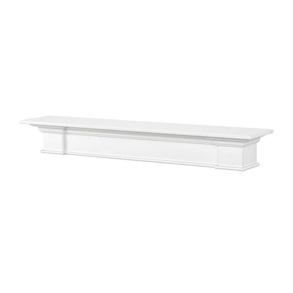 Pearl Mantels 5 ft. Crisp White Finish Cap-Shelf Mantel RPS60614D