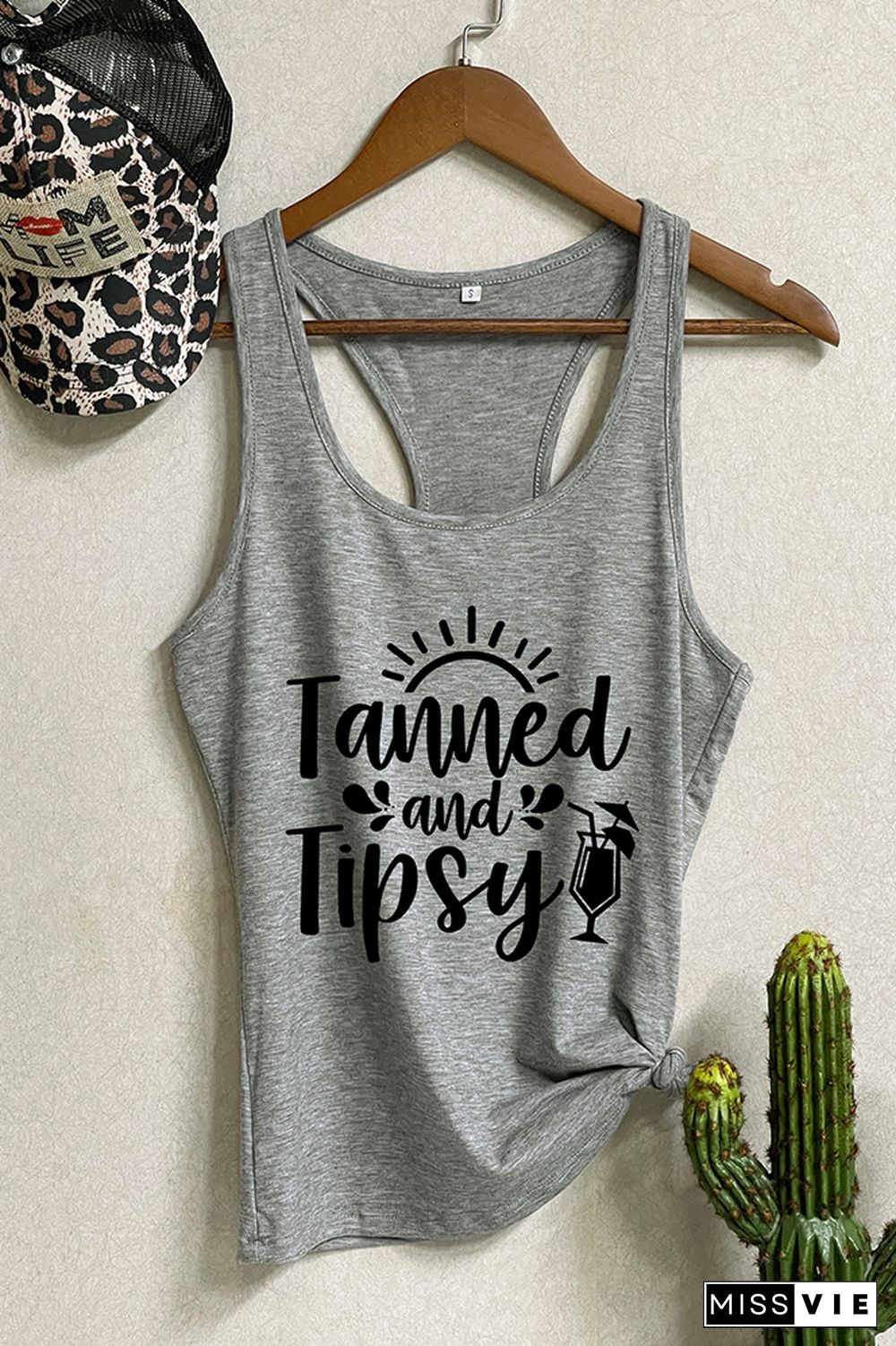 Tanned And Tipsy Sleeveless Tank Top Wholesale