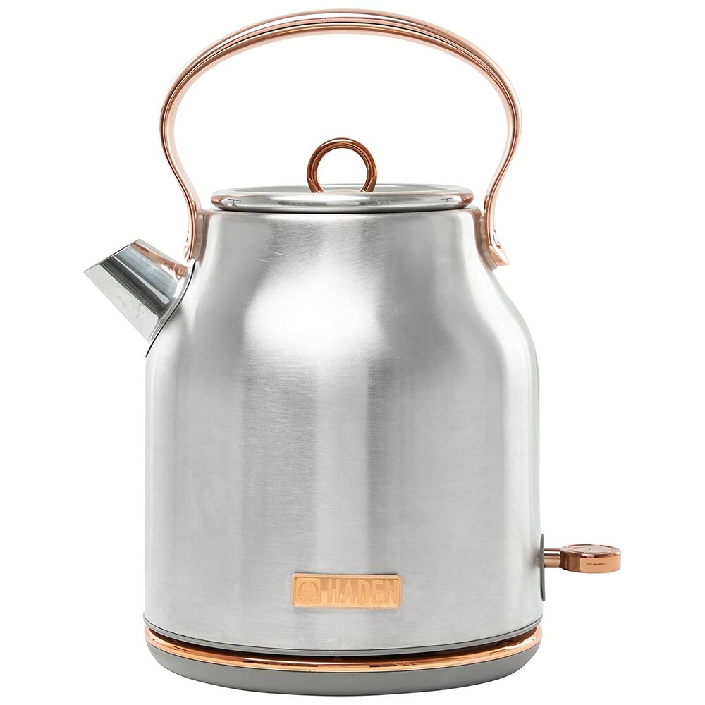 Haden Heritage 1.7L Stainless Steel Body Retro Electric Kettle  Steel/Copper   4.49