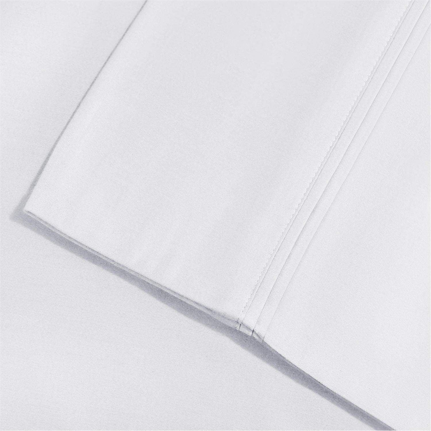 Superior Solid -Piece 1200 Thread Count White Sheet Set， King