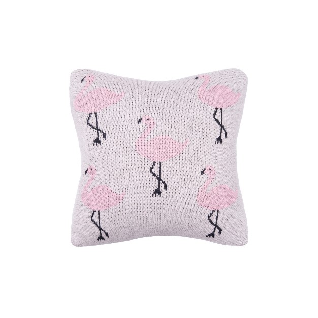 X 10 quot Flamingo Knitted Throw Pillow