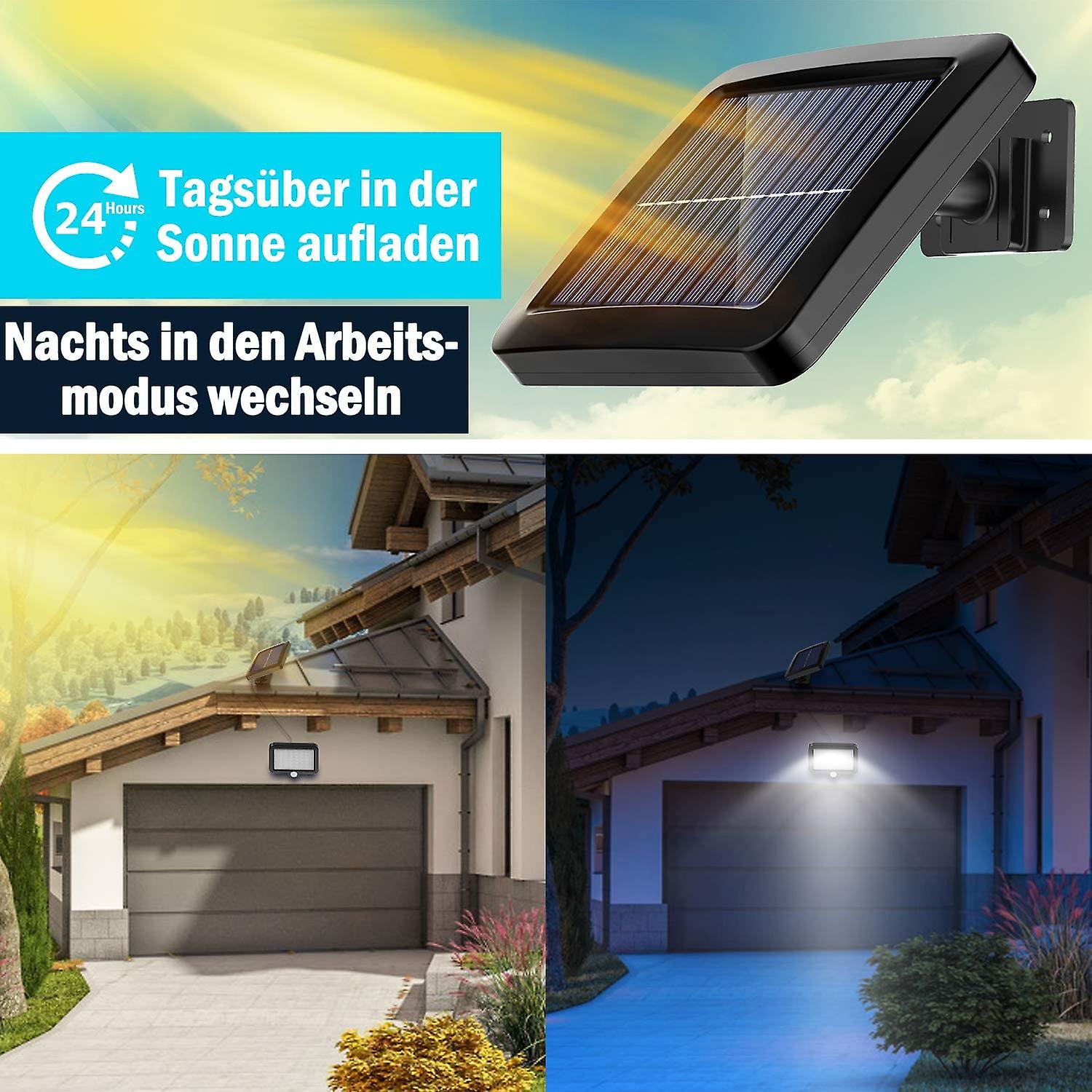 2 Pack Of 56 Outdoor Led Solar Lights With Motion Sensor， Ip65 Waterproof， 120 Lighting， 16.5m [energy Class A++]