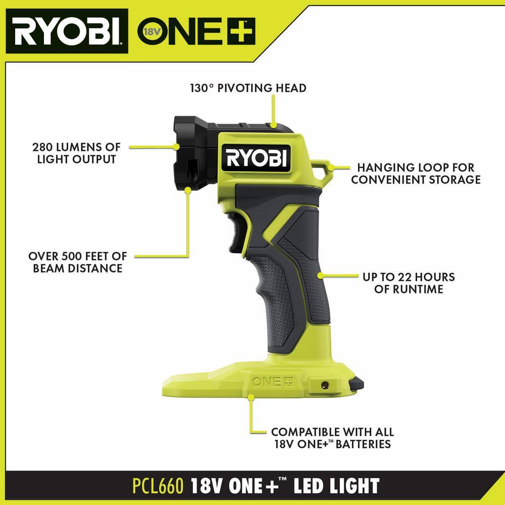 RYOBI ONE+ 18V Cordless 4-Tool Combo Kit with 1.5 Ah Battery 4.0 Ah Battery Charger and FREE 2.0 Ah Battery (2-Pack) PCL1400K2-PBP2006