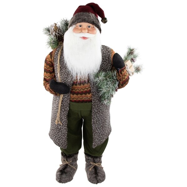 36 Country Rustic Santa Claus Standing Christmas Figure