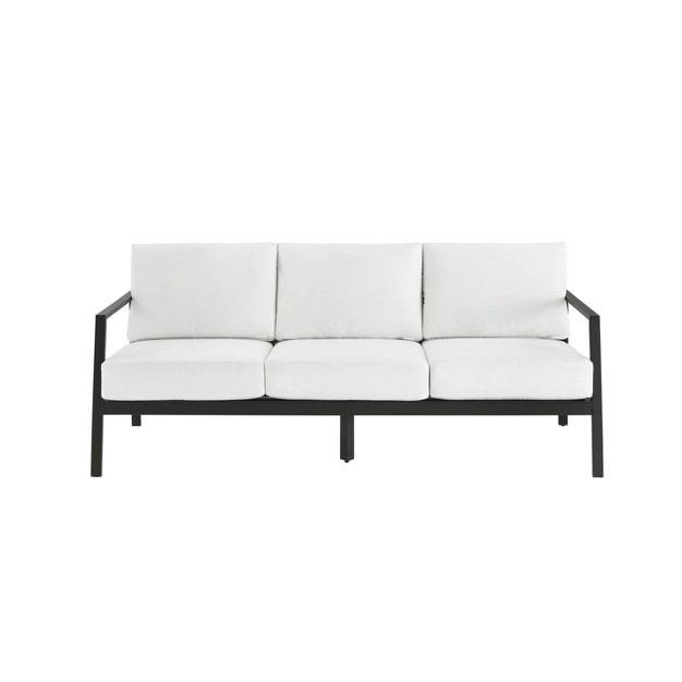 Linon Lark Aluminum Three Seater Sofa White