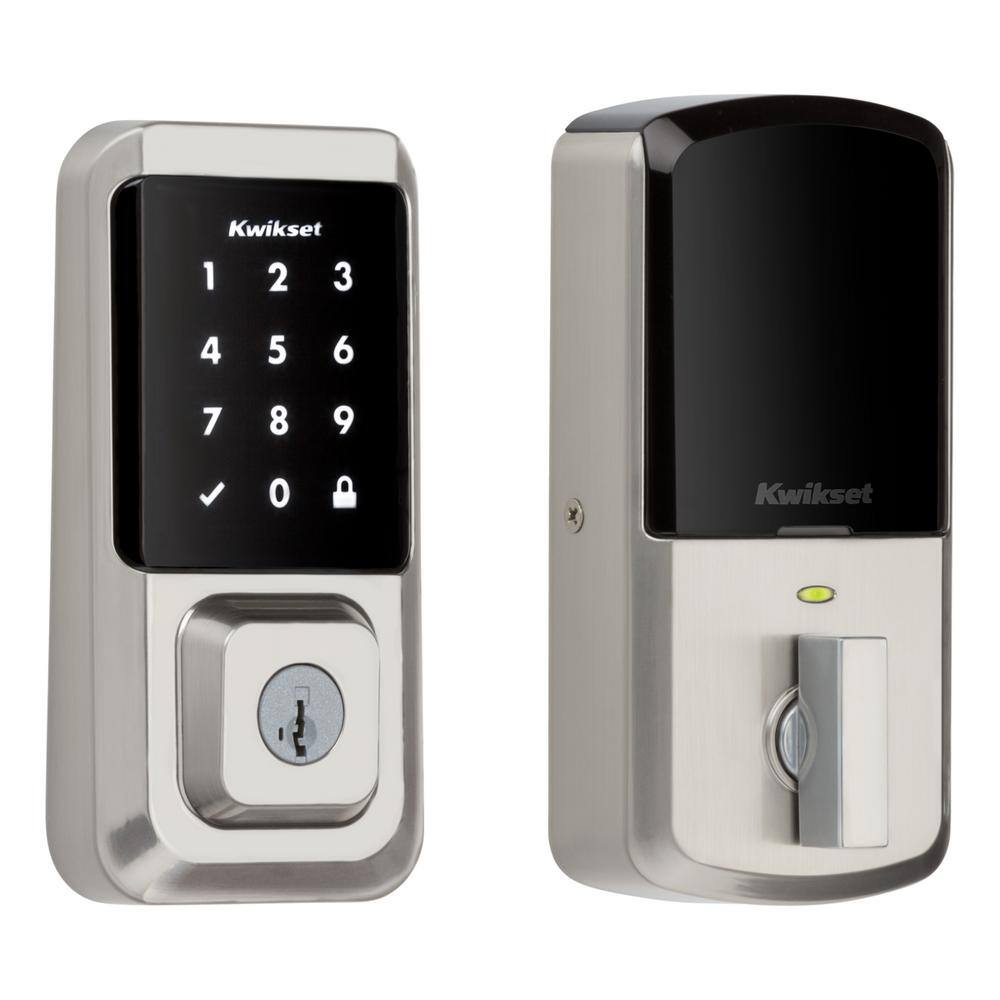 Kwikset HALO Satin Nickel Single-Cylinder Keypad Electronic Smart Lock Deadbolt Featuring SmartKey Touchscreen and WiFi 99390-001