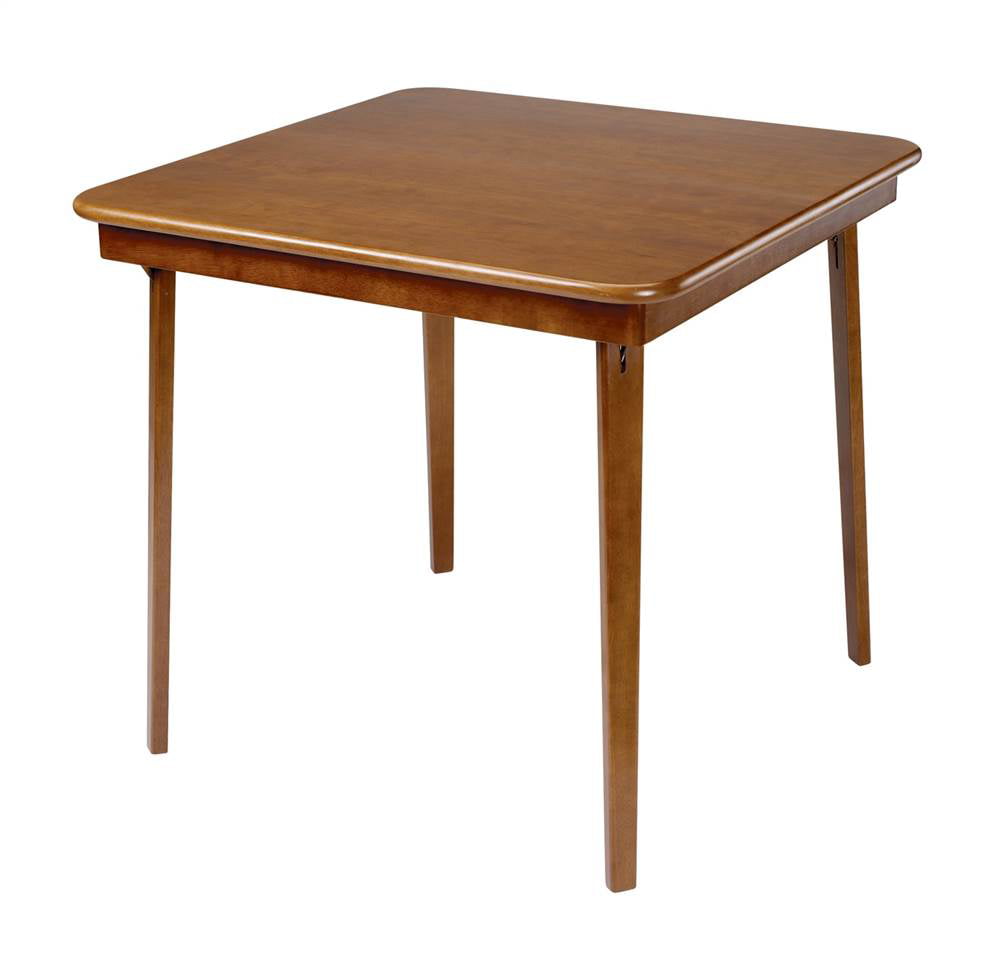 Hardwood Classic Straight Edge Folding Card Table - Fruitwood Finish