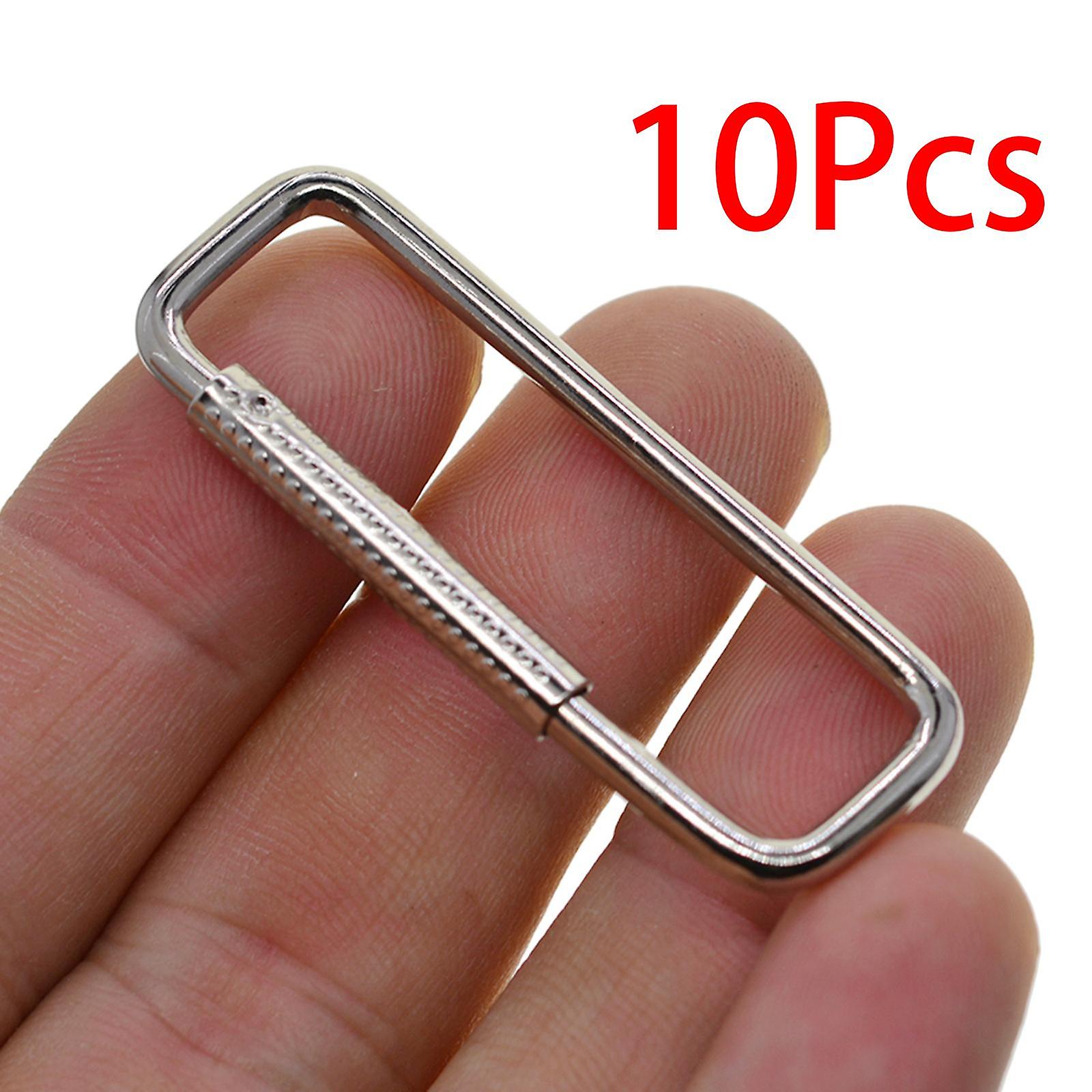 10 Pieces Rectangle Carabiner Clips Spring Buckle For Backpack Bags Dog Tags