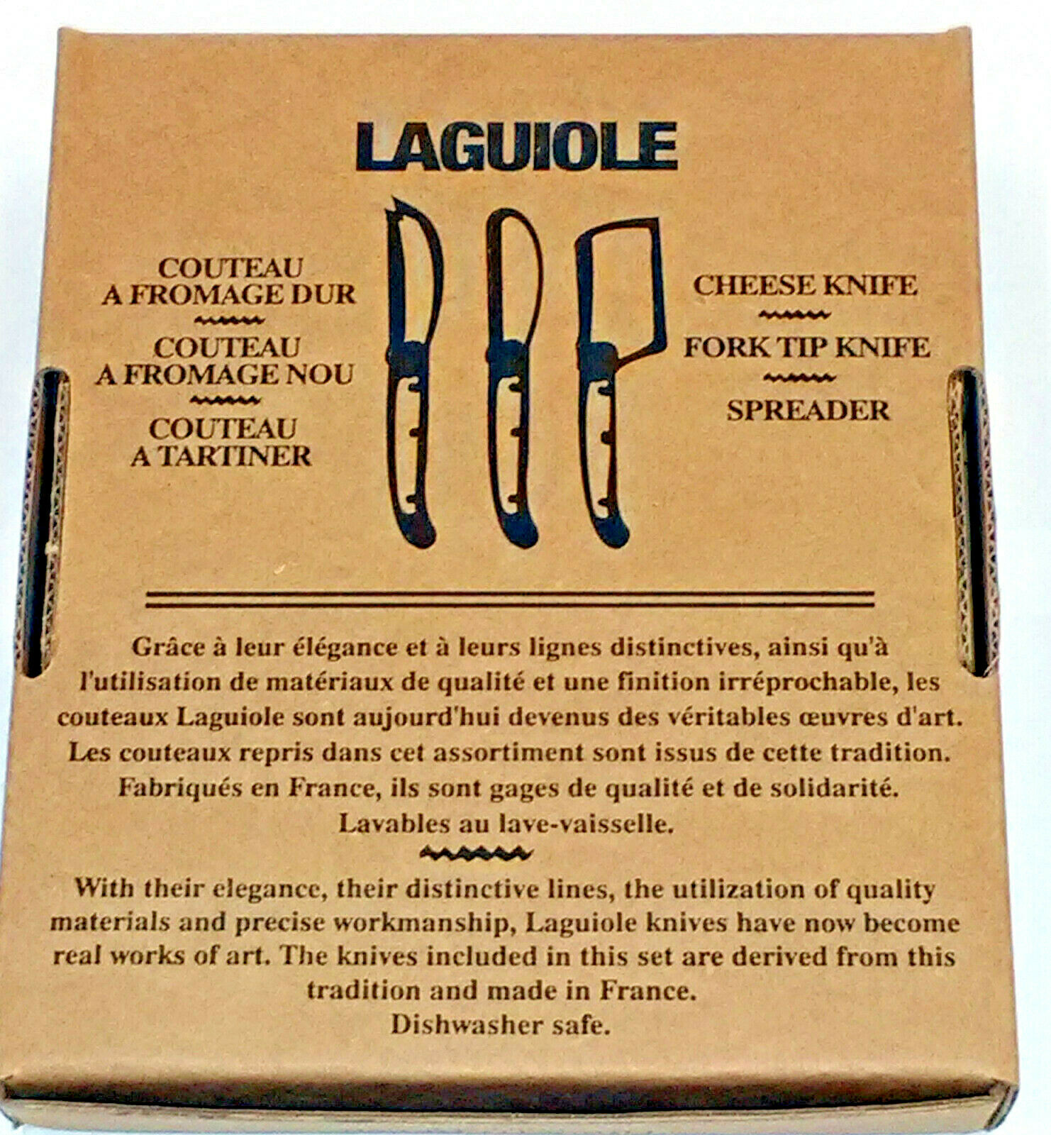 Laguiole Mini Cheese Set - Black， Set of 3 Utensils， Boxed