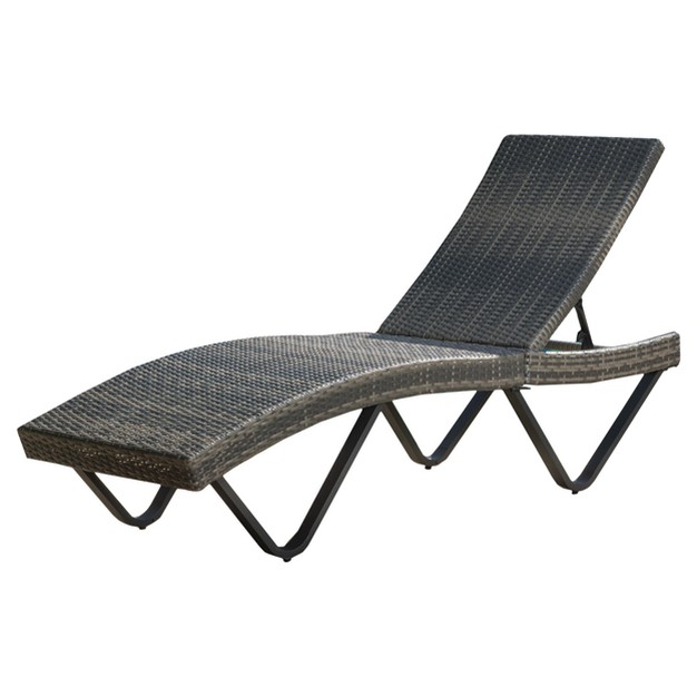 San Marco Wicker Patio Chaise Lounge Gray Christopher Knight Home