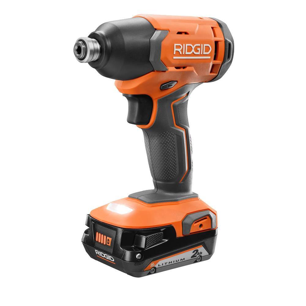 RIDGID 18V Cordless 14 in. Impact Driver Kit with 2.0 Ah Battery and Charger R86002K