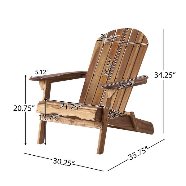 Hanlee Acacia Wood Folding Adirondack Chair by Christopher Knight Home