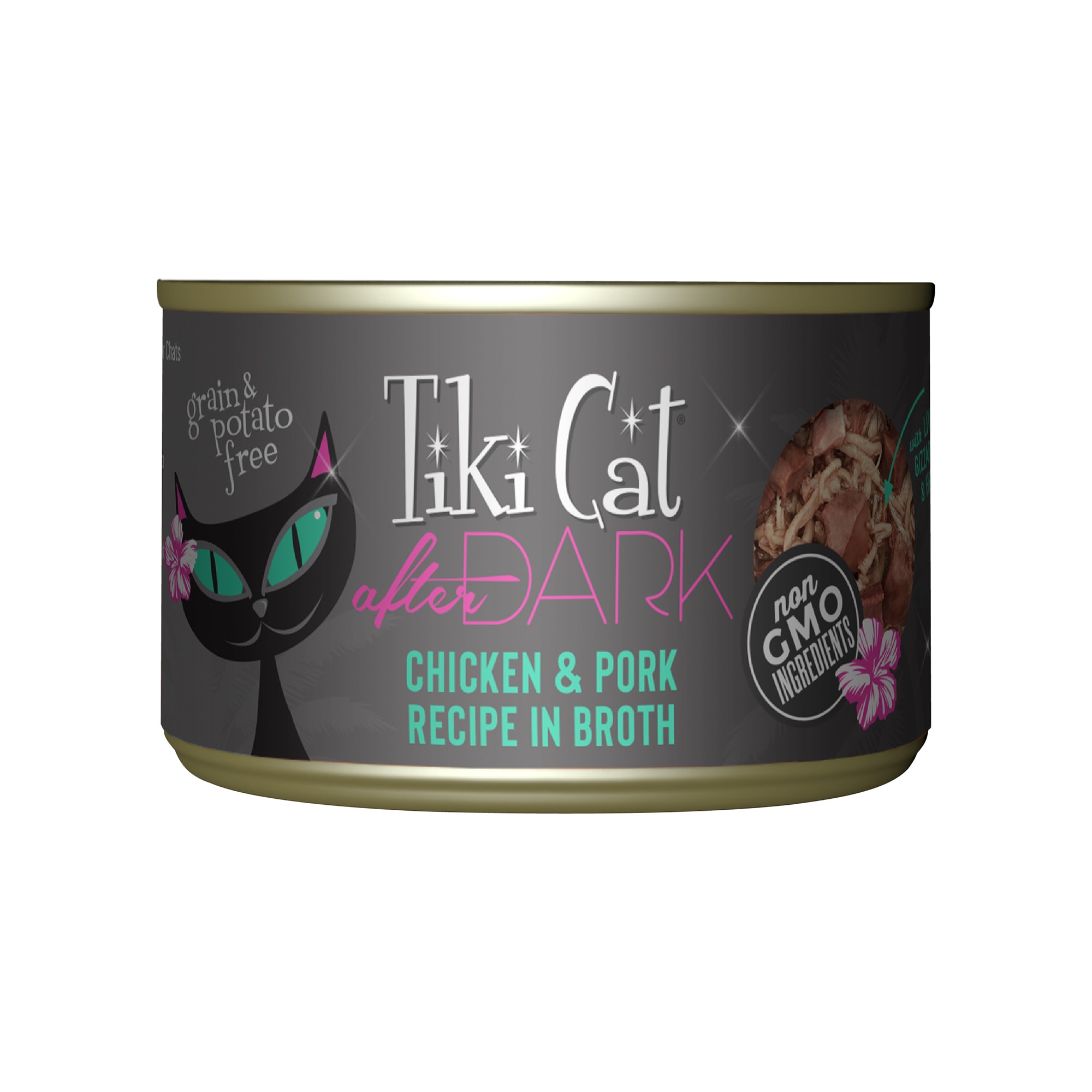 Tiki Cat After Dark Chicken  Pork Wet Food， 5.5 oz.， Case of 8